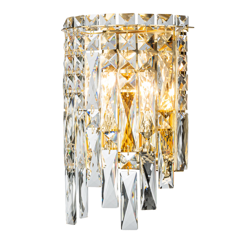 Бра 20*11,5*25 см, 2*E14*40W, Indigo Crystal V000441, золотой, 12041/2W Gold