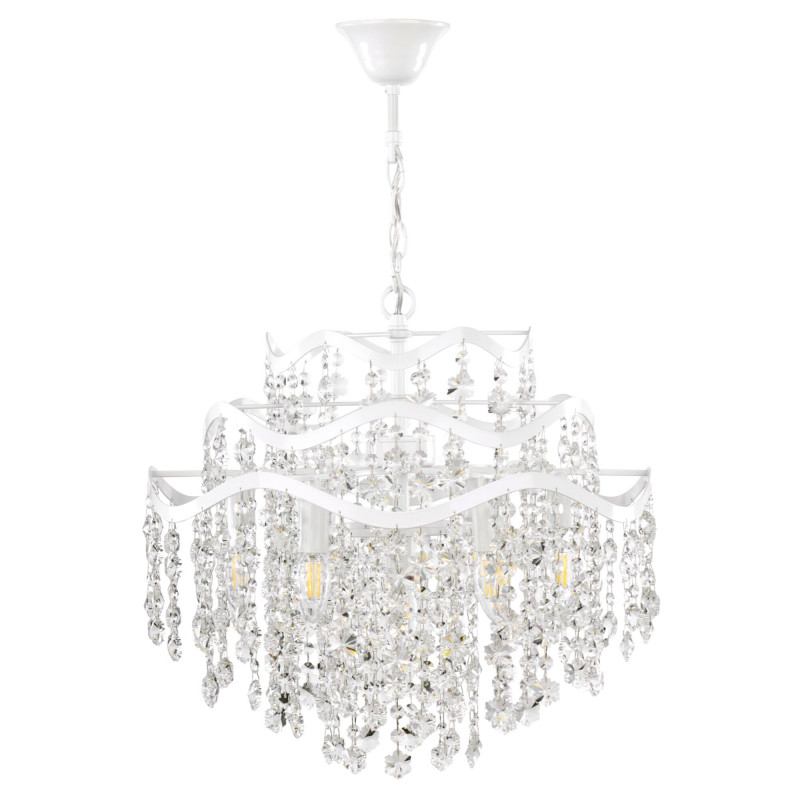 Подвесная люстра Freya Charlotte FR1001PL-07W, диаметр 50 см, белый