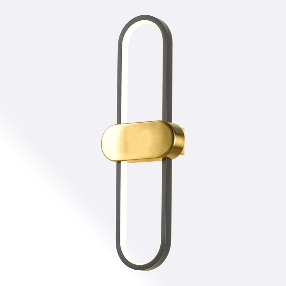 Бра 40 см, 17W, 3000K, Lussole LSP-7334, черный-бронза