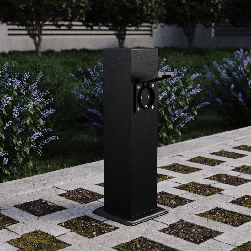 Уличный блок розеток 13*13*29,5 см, ST-Luce Socket SL9012.405.00, черный