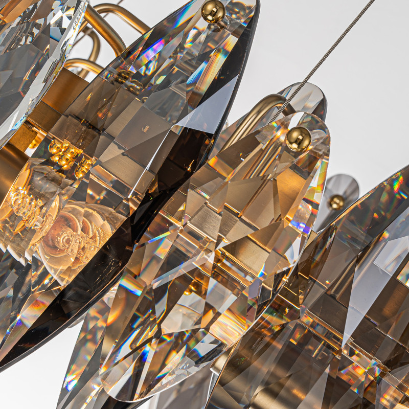 Подвесная люстра 50*130 см, 8*E14, 320W, Favourite Glans 4303-8P латунный