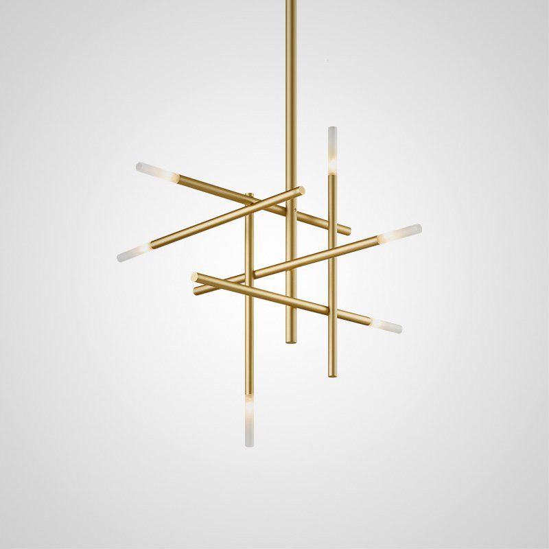 Люстра на штанге TRAVERSE H90 Gold 60*60*90 см, 6*G4*20W, 4000K, ImperiumLoft TRAVERSE01, Золотистый