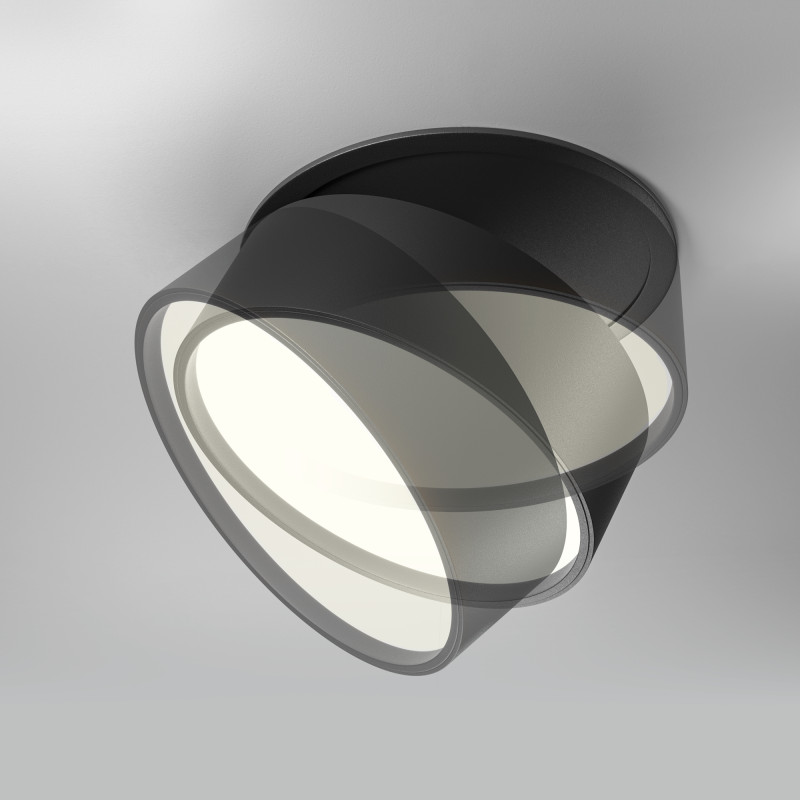 Встраиваемый светильник 12*12*6,6 см, LED, 18W, 3000К, Maytoni Technical ONDA DL024-18W3K-B черный