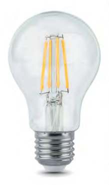 102802106 Лампа Gauss Filament А60 6W 600lm 2700К Е27 LED 1/10/40