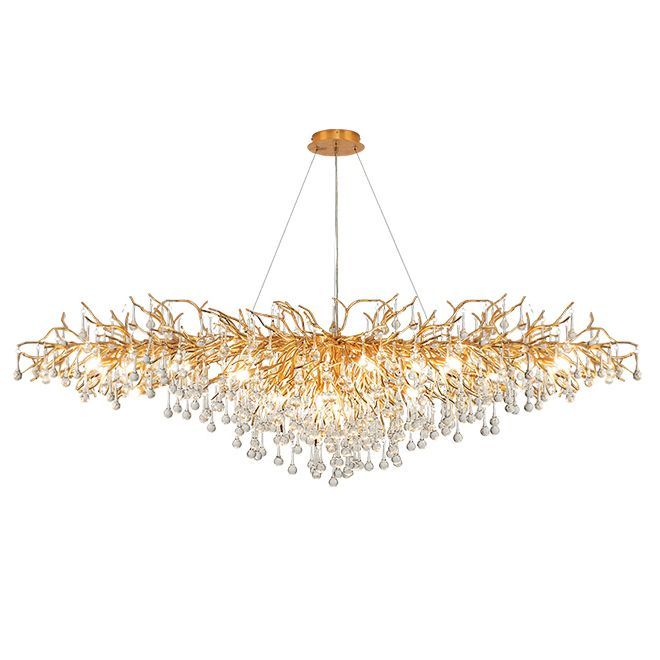 Подвесная люстра Droplet Chandelier oval L160 40*86*86 см, 1*G9*40W, ImperiumLoft 40.2696, Золотистый