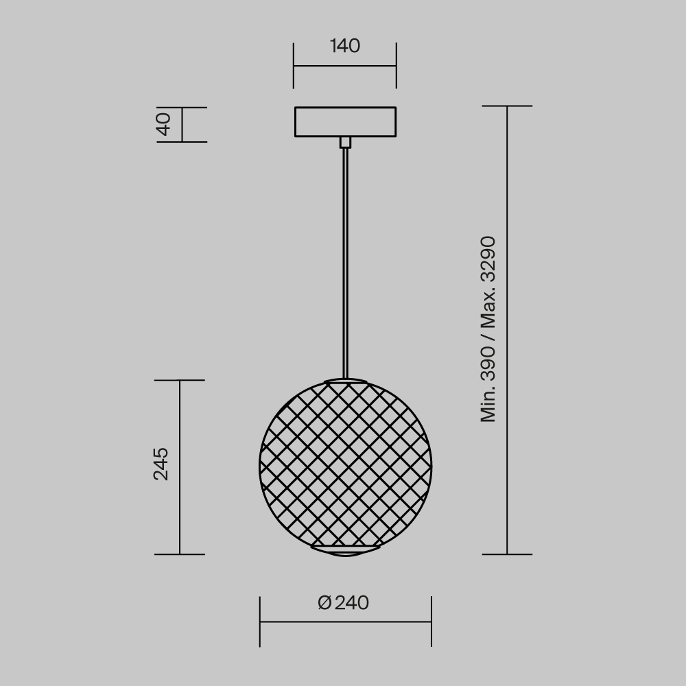 Подвесной светильник 24*39-329 см, *LED*12W, 3000K, Maytoni Bruma MOD397PL-L12B3K, Черный