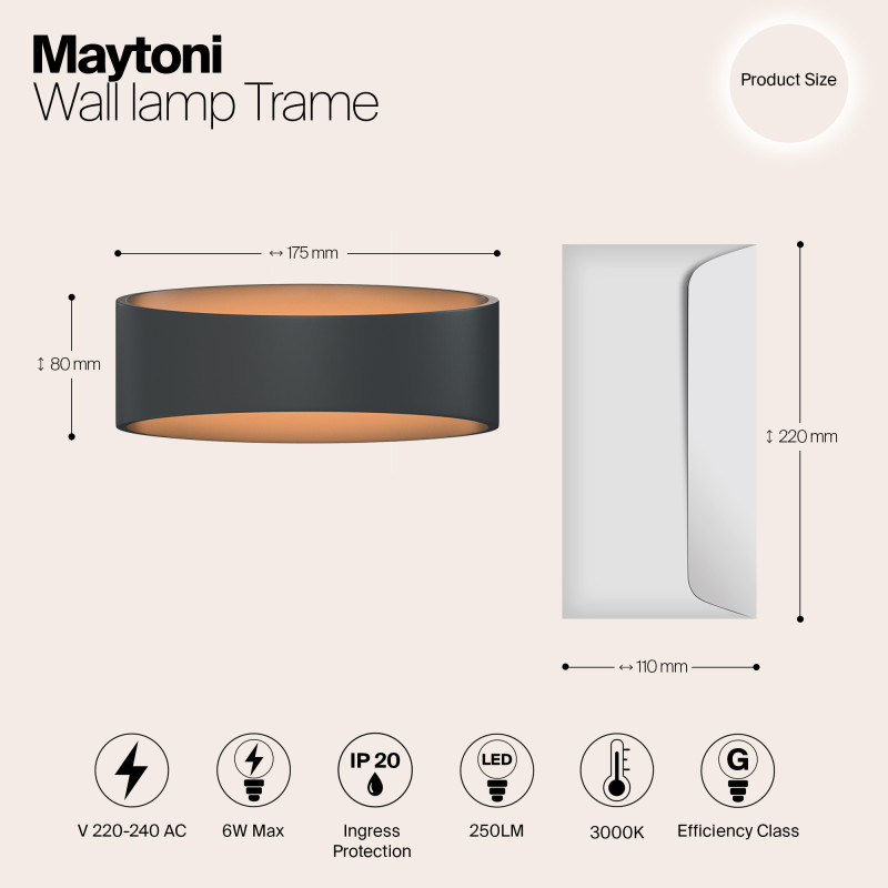 Светильник настенный Maytoni C806WL-L5B, черный/матовый