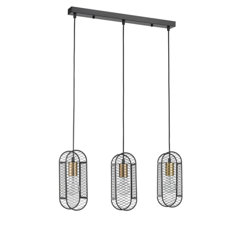 Подвесной светильник 12*55*149 см, 3*E27 черный, золото Vele Luce City VL6342P03