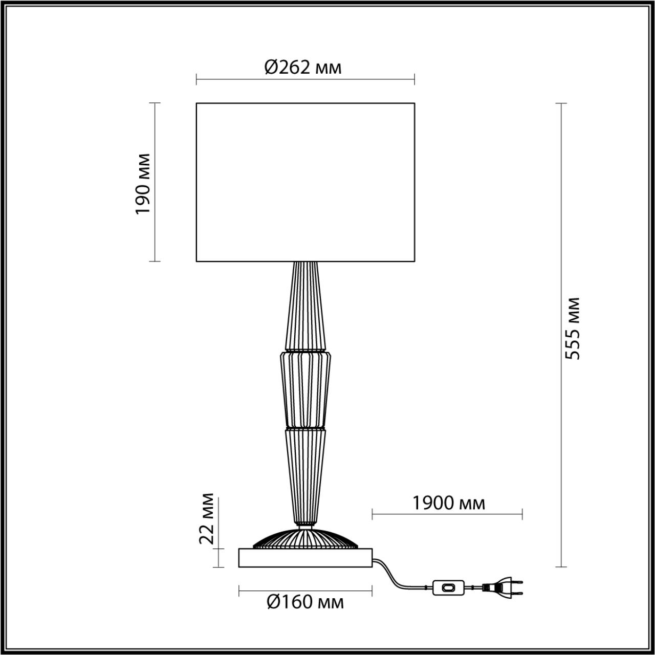 Настольная лампа 56 см, Odeon Light Latte 5403/1T, бронза