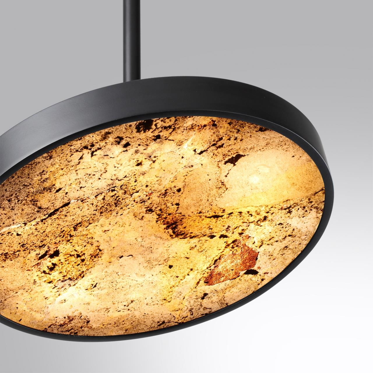 Подвес 23,6*23,6*180 см, LED 1*15W, 3000-4000-6000 К, Odeon Light Bergi 5064/15L, матовый черный/серо-бежевый