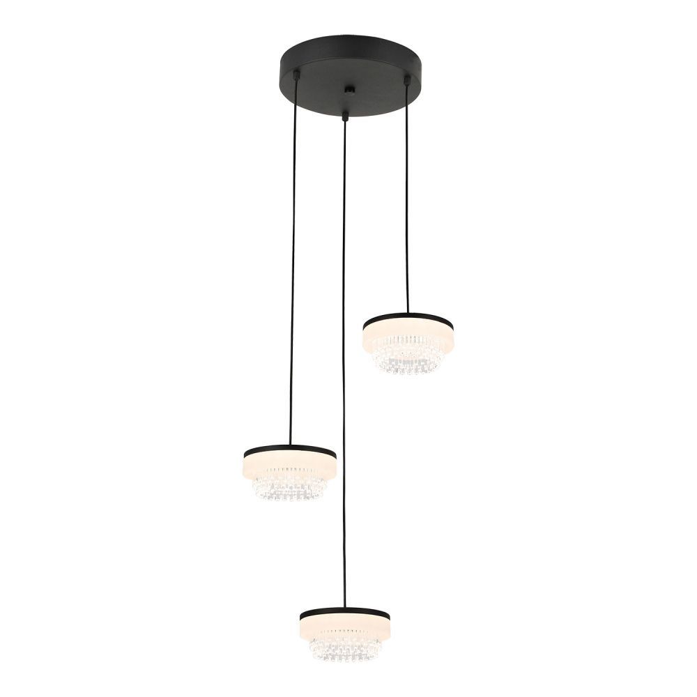 Подвесной светильник *37*50-120 см, 3*LED*7W, 4000K, Lussole  LSP-7487, черный