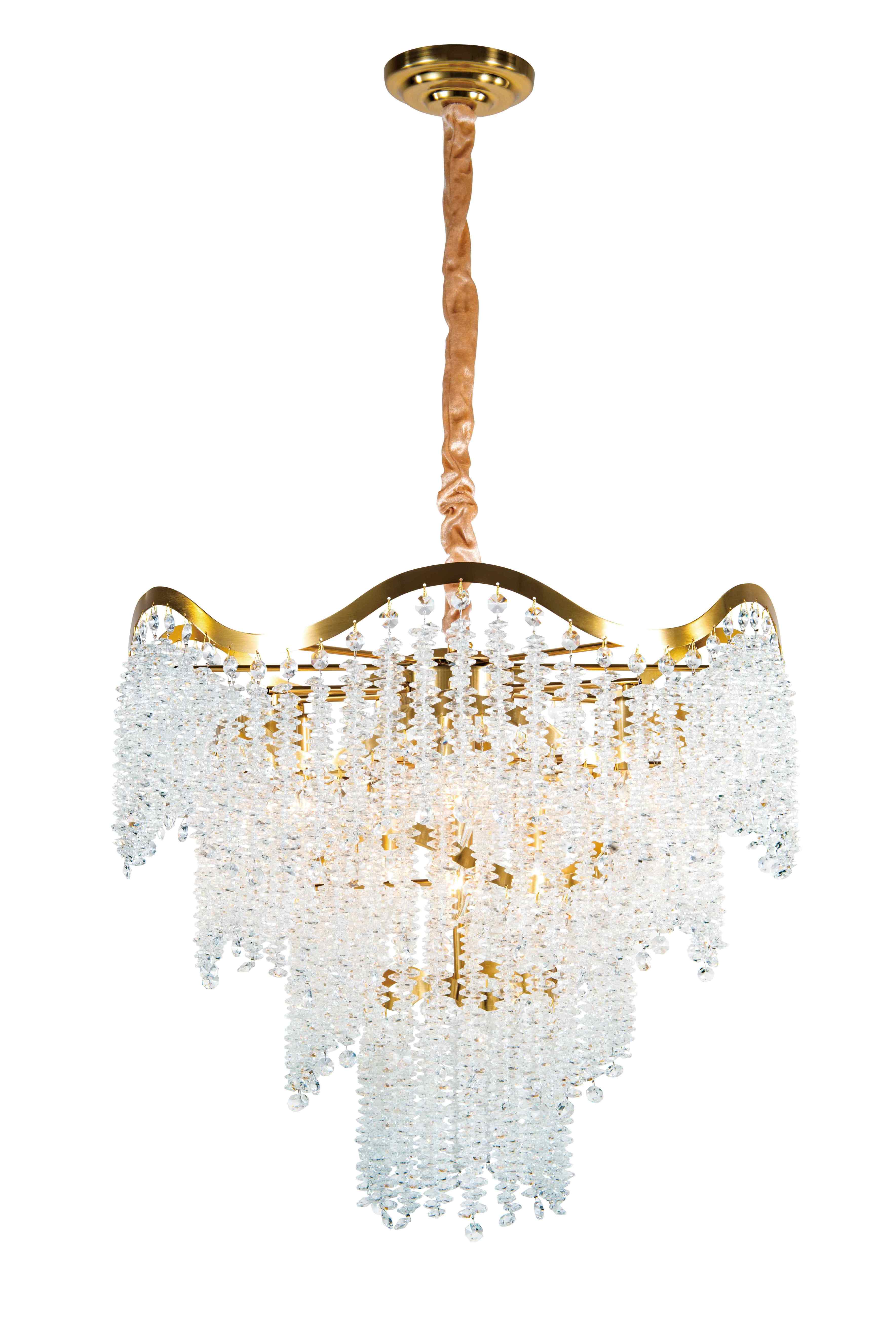 Люстра 580*420, 9*E14, 40W NewRgy Cristallo 5655P/9A PLATING BRASS+CLEAR, PLATING BRASS+CLEAR
