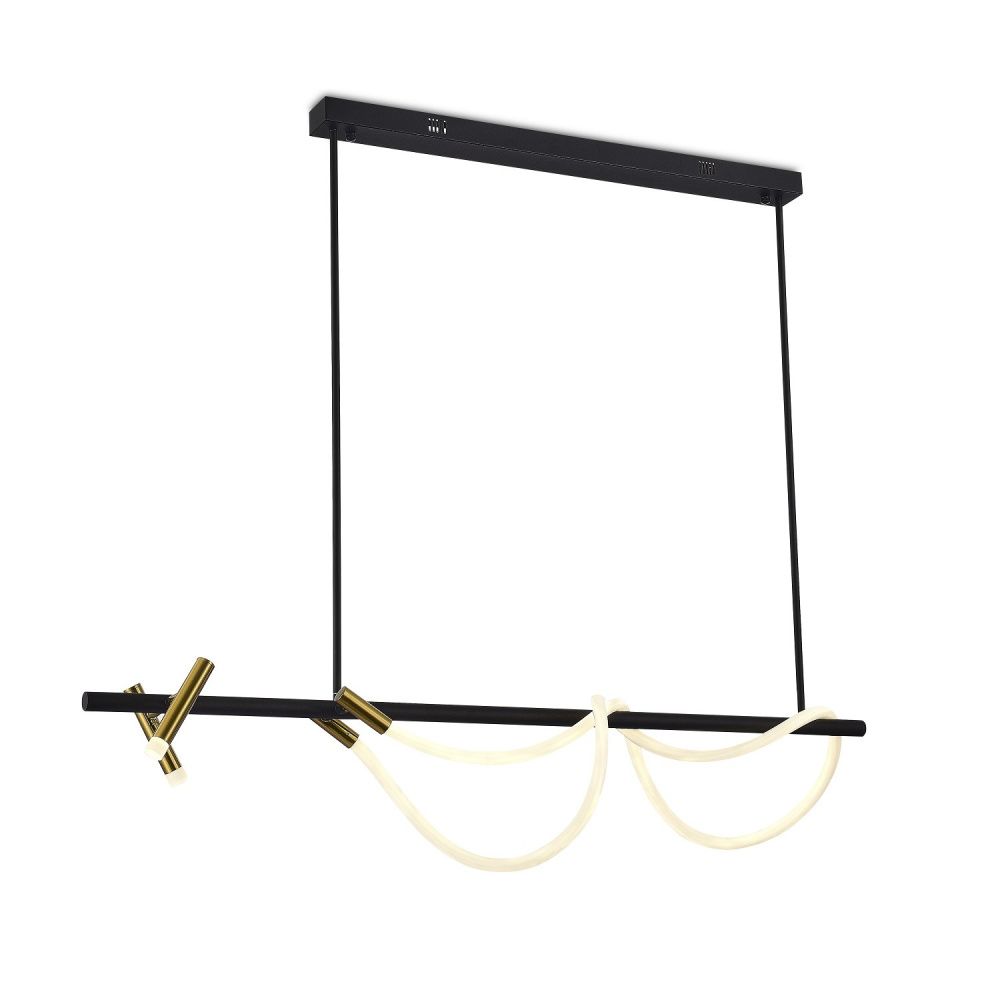 Люстра 120*20*100 см, 3*LED*28W, 3000K Gerhort G52173/1+2BK BRS WT, Черный