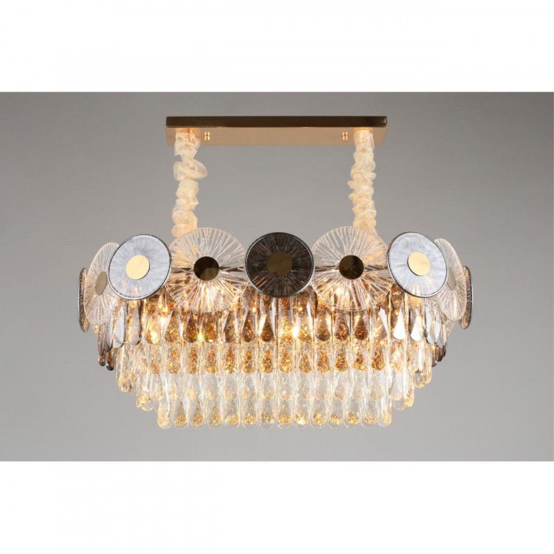 Подвесная люстра 72*36*50-85 см, E14, 40W, Aployt Zibille APL.769.03.11, золотой