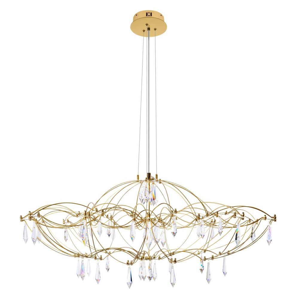Подвесная люстра 90 см, 27W, 3000K, Loft IT Mira 10586/900 Gold Asfour, золото