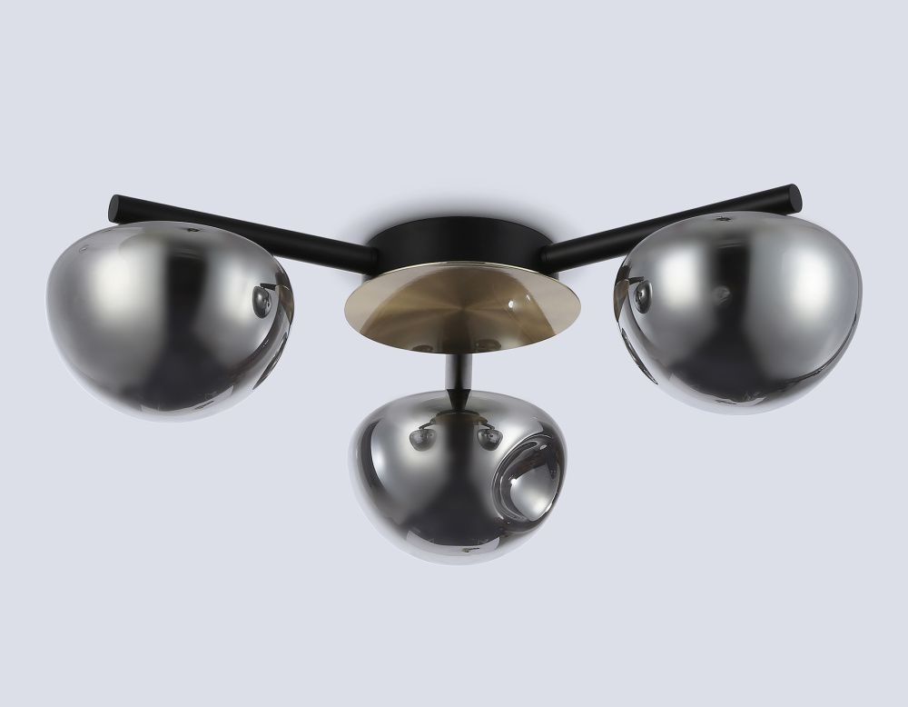 Потолочный светодиодный светильник **17- см, **W, 3000K, Ambrella Light High Light LH12006, черный, золото