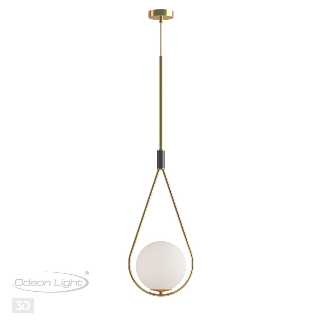 Светильник подвесной 26 см Odeon Light Flari 4810/1A, черный-золото