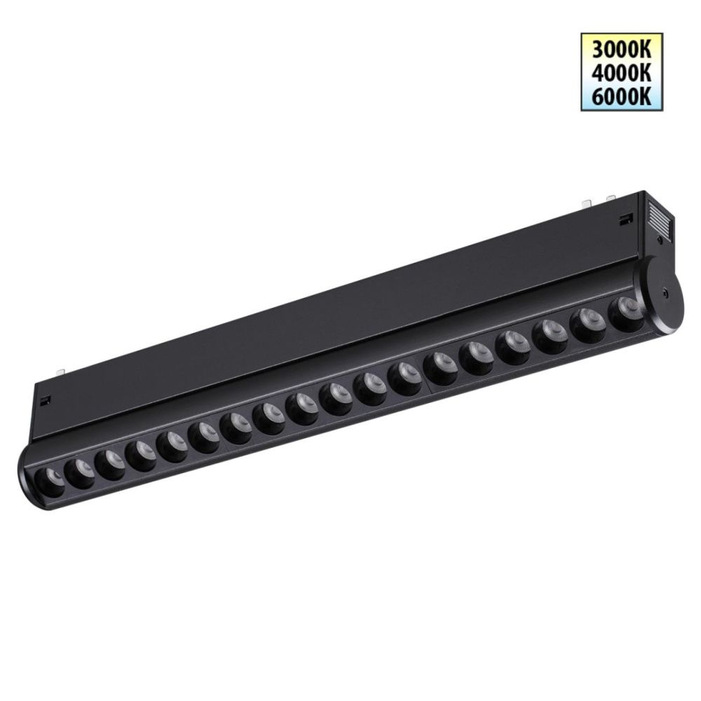 Cветильник  33,4*3,3*6 см, 1*LED*18W, 3000/4000/6000K, Novotech VECTOR PORT 359948, черный,