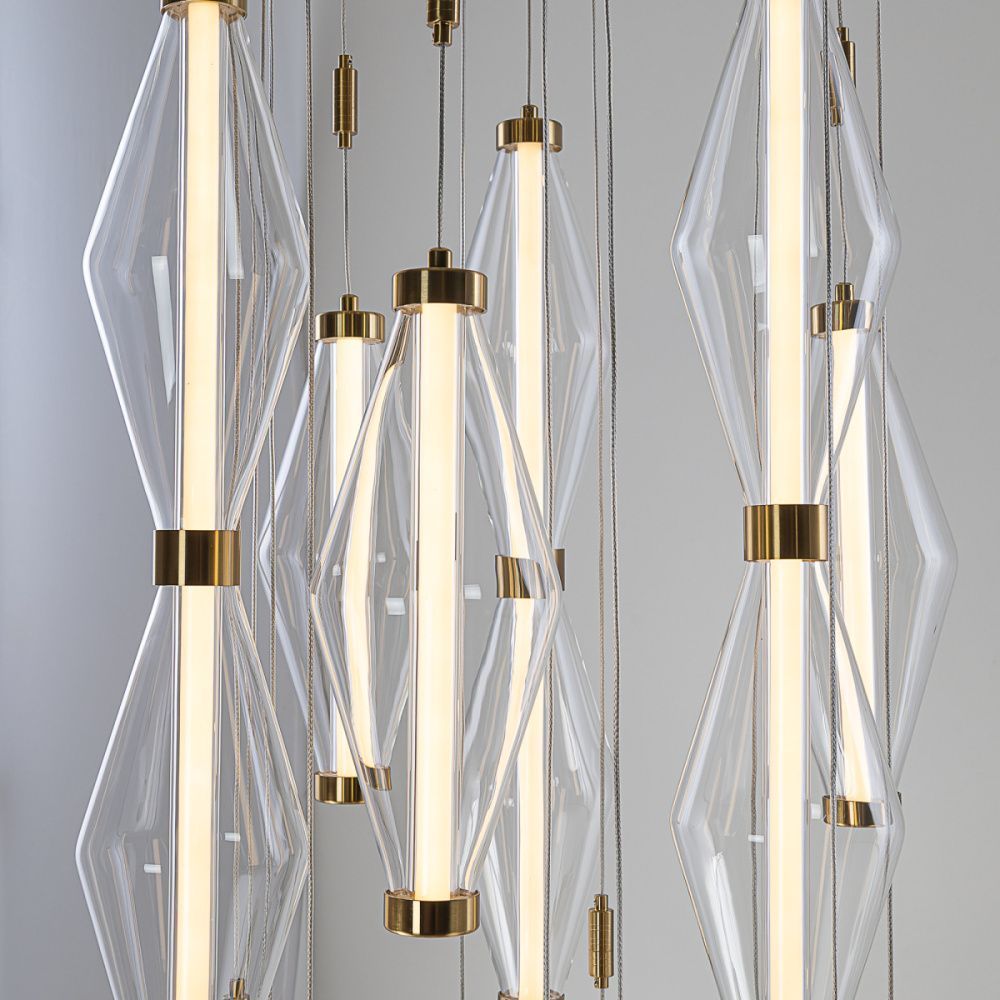 Люстра подвесная *46*240-500 см, *LED*158W, 3000K, Citilux Tanna CL253040, Латунь\Чёрный
