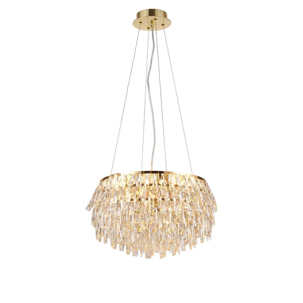 Люстра Ø500 x H270(1200), мм, 10*40W (400W), H GOLD (Золото) NewRgy NWK133-ф500*H270(1200) H GOLD