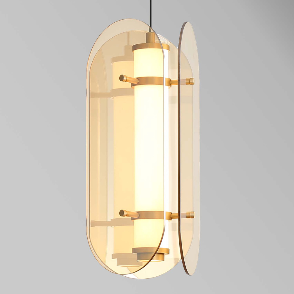 Подвес 19*42-192,5 см, 2*LED, 2,6W, 3000K, Favourite Fada 4624-2P, латунь