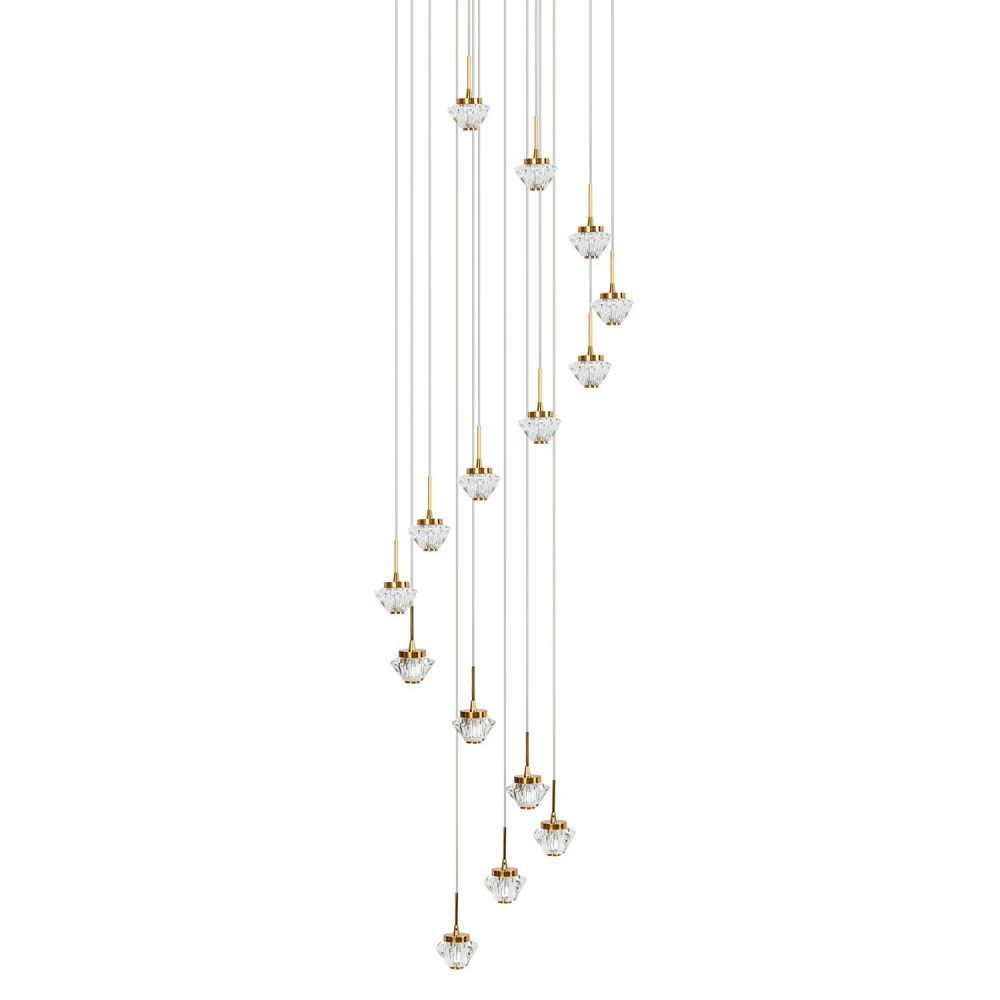 Подвес 46*46*190 см, 15*LED*37W, 3000K Gerhort G52143/15BRS CL, Бронза