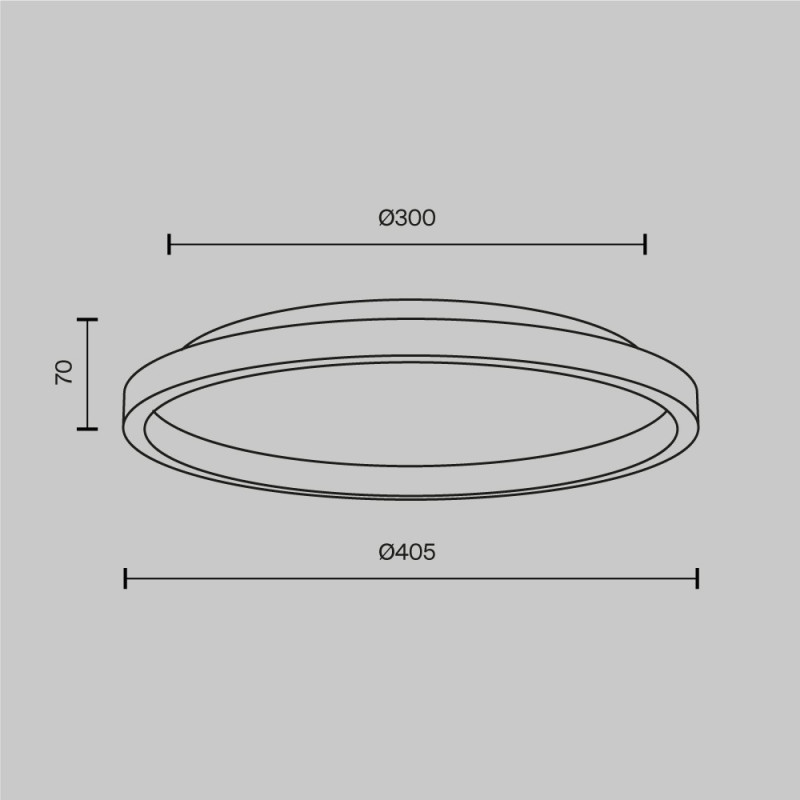 Накладной светильник 40,5*7 см,  LED, 27W, 3000К, Maytoni Orign MOD311CL-L27B3K черный