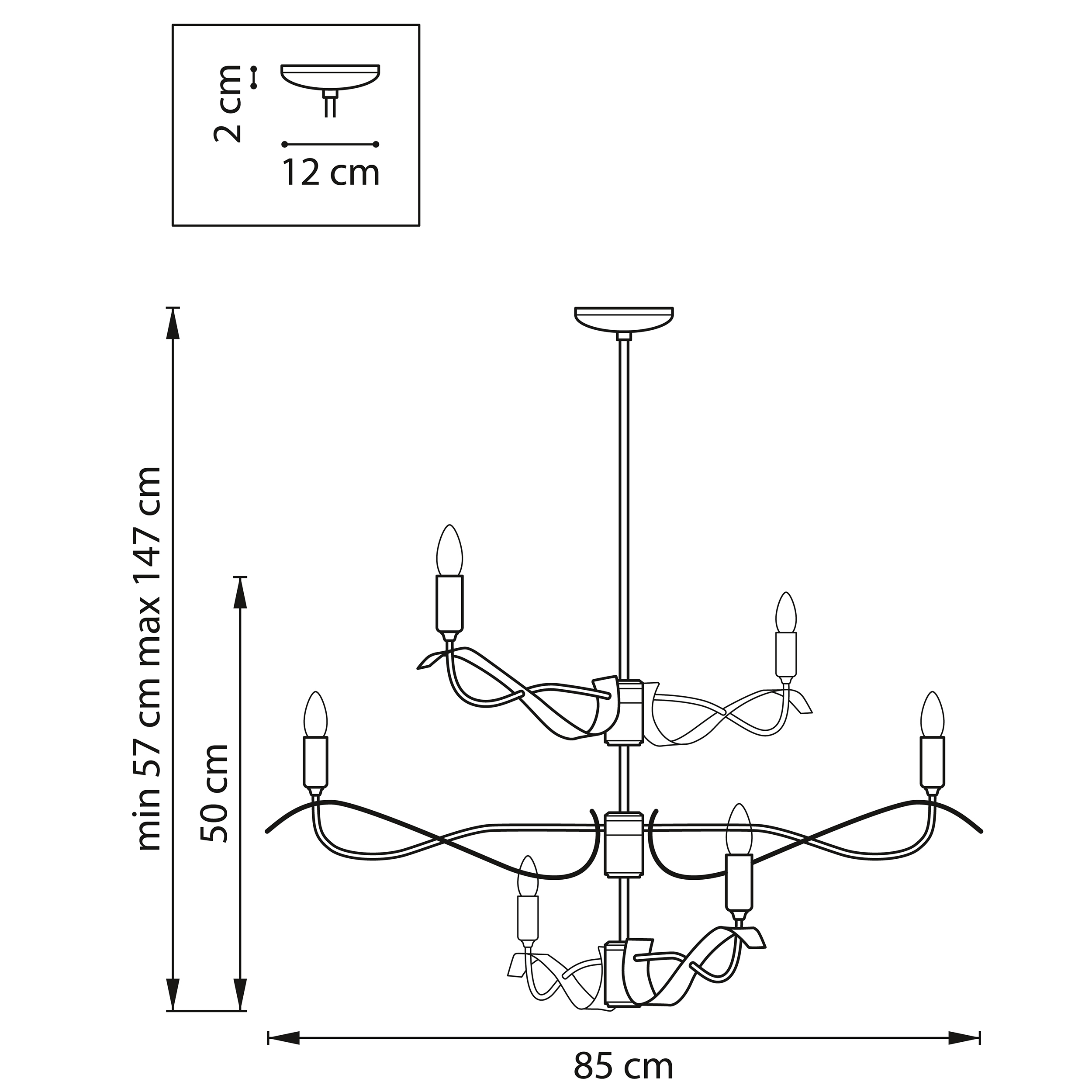 Люстра потолочная 85*147 см, 6*E14*36W, Золото Lightstar Ragno 733263