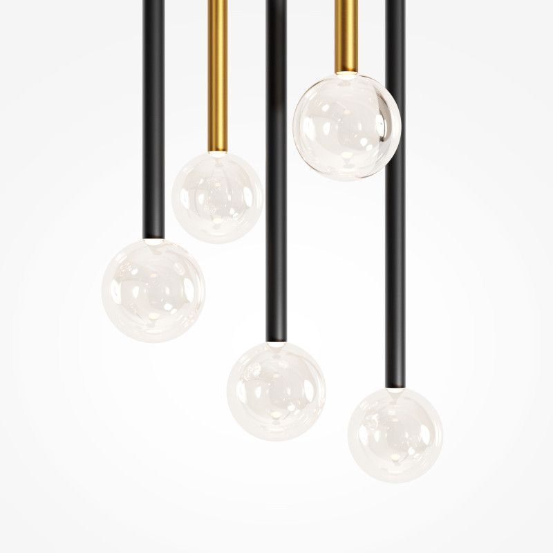 Каскадная люстра 36*36*360 см, LED*16W, 3000K, Maytoni Bubble Dream MOD383PL-L16BBS3K, черный