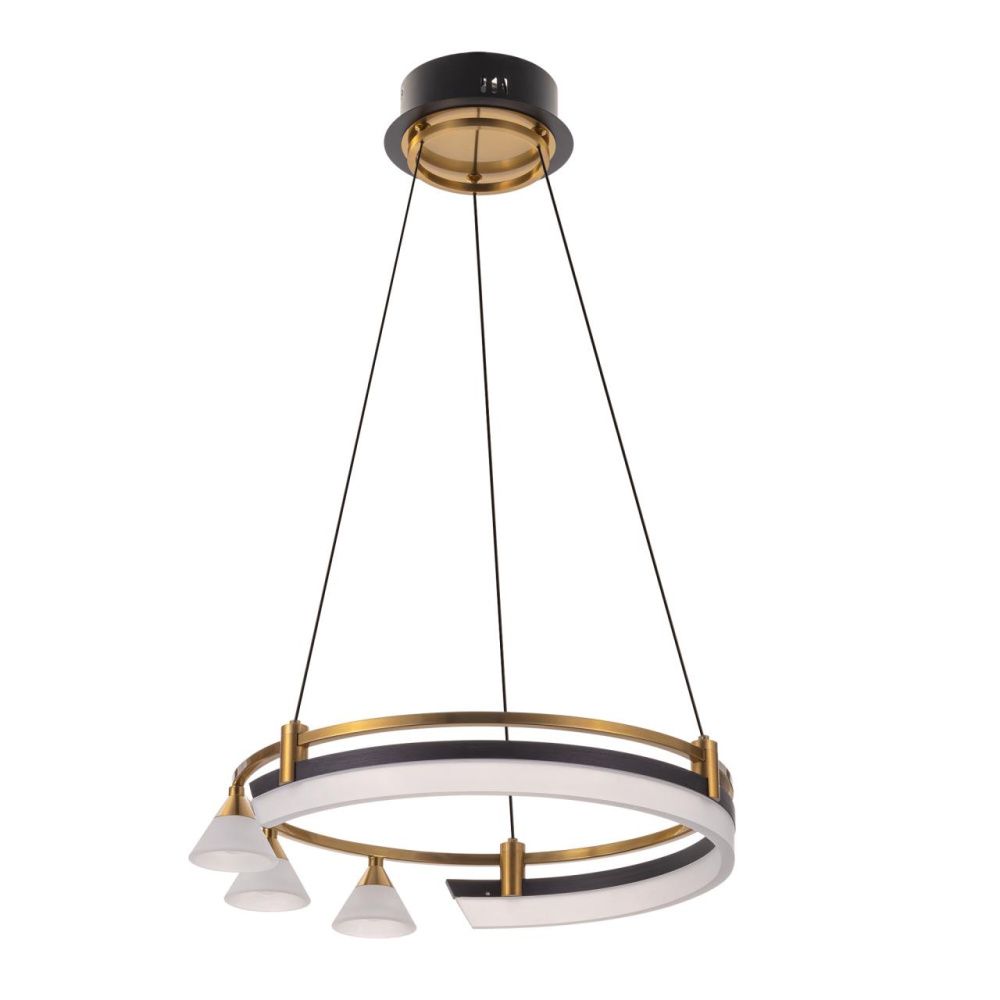 Подвесная люстра 40 см, 28W, 3000K, Citilux Helly CL211042, черный-бронза