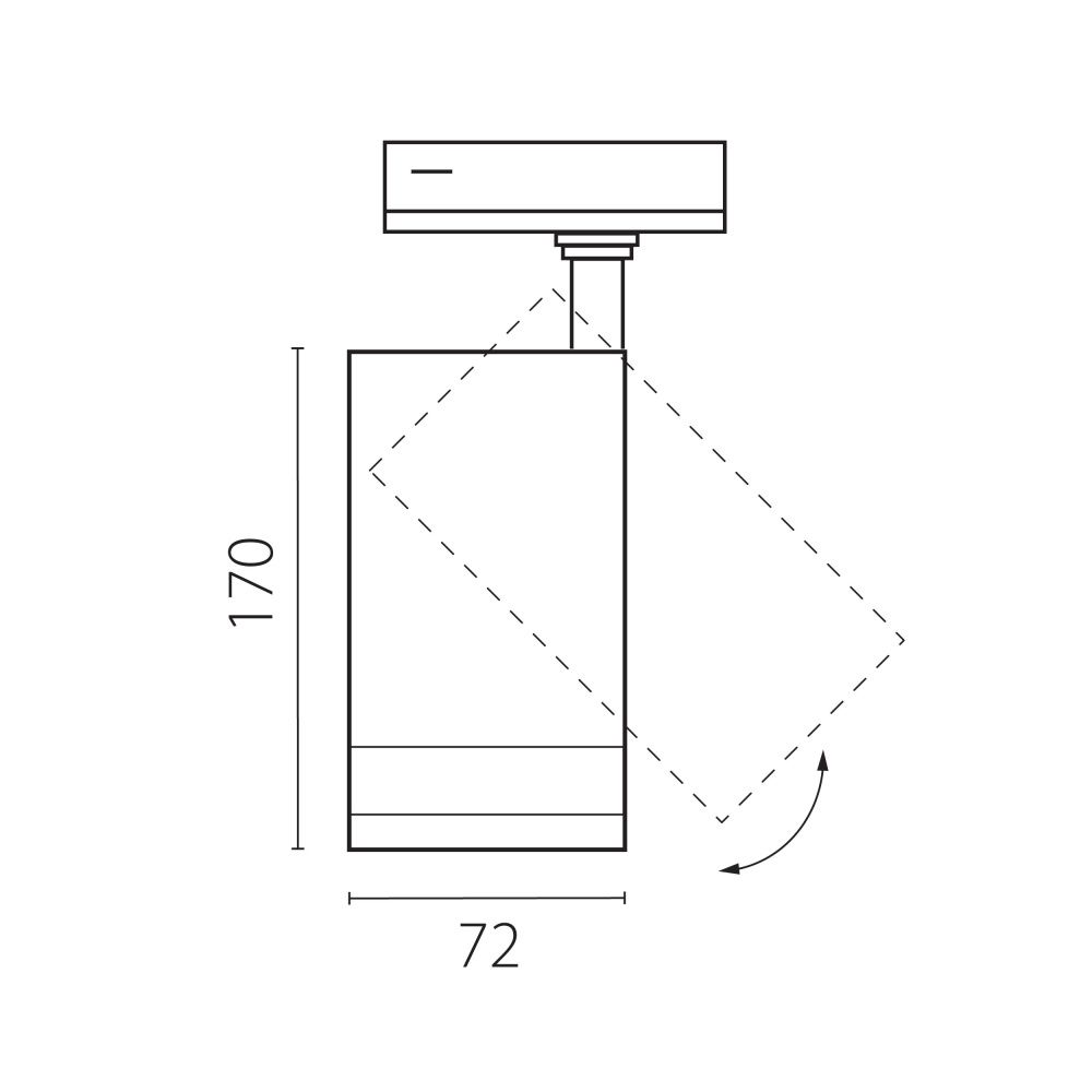 Светильник BARRA с тонким адаптером *7,2*17 см, *20W, 2700-4200-6000K, Lightstar Canno Pro C4207SS, Черный