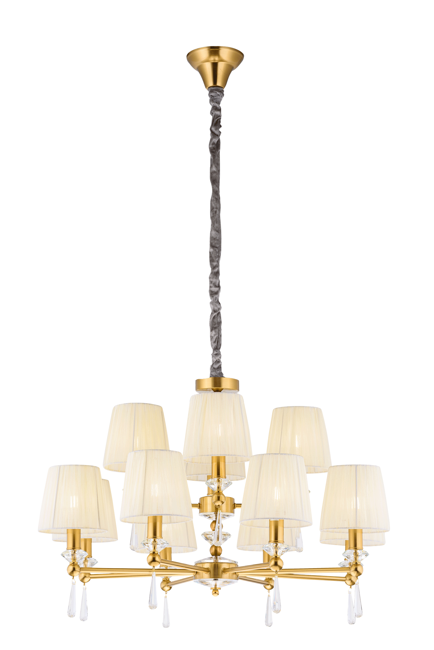 Люстра  800*550-1500, 12*E14, 40W NewRgy Модерн 8902/8+4LT BRASS, Бронза