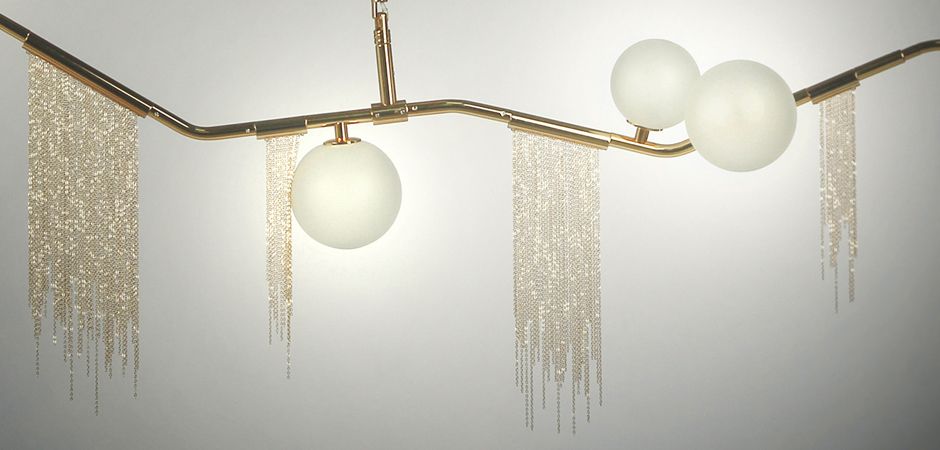 Подвесной светильник Адель Cherry Bomb Chandelier 9 327*59*205 см, 9*G9*40W, ImperiumLoft 40.1105, Латунь