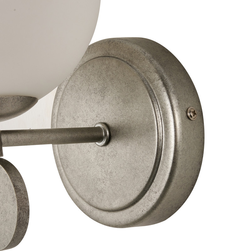 Бра Favourite Absolute 2929-1W, D180*W150*H225, античного серебра, плафон из стекла цвета опала