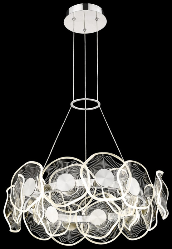 Светильник подвесной Wertmark Helena WE453.18.103, 60*60 см, хром