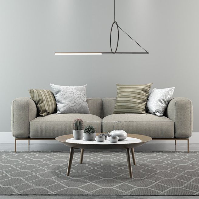 Подвесной светильник SUSPENSION CERCLE ET TRAIT – GRAPHITE SATINE L170 170*45*45 см, 1*LED*25W, 3000K, ImperiumLoft 40.1282-0, Чёрный