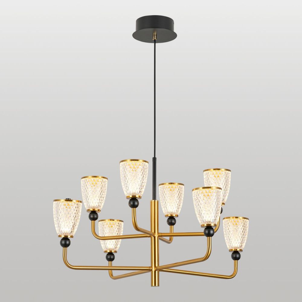 Подвесная люстра 67 см, 40W, 3000K, Lussole LSP-4018, черный-бронза