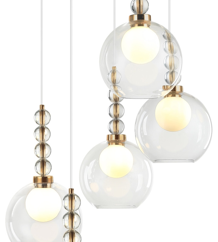 Светильник подвесной 59*59*46/150 см, 5*G9 LED  Бронза Stilfort Designo 2166/05/05P