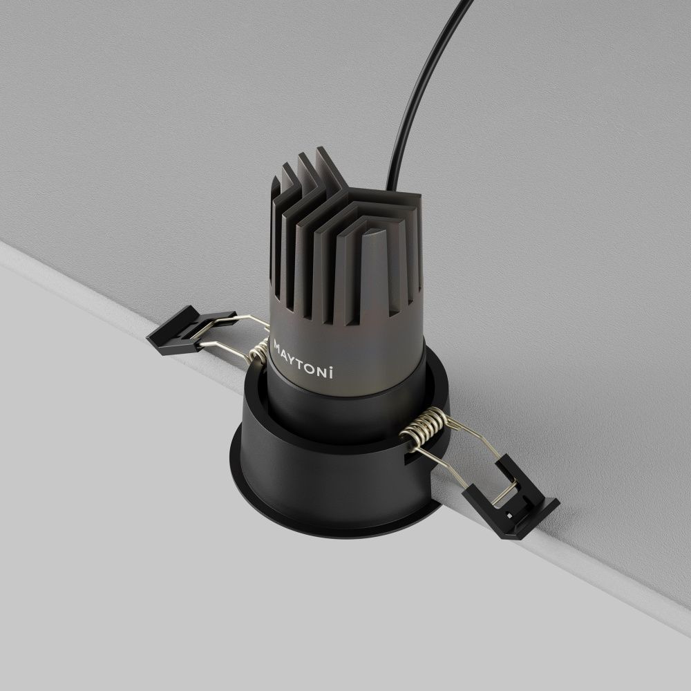 Встраиваемый светильник 7*10 см, вр 6 см, *LED*10W, 3000K, Maytoni Dip DL116-10W-3K-B, Черный