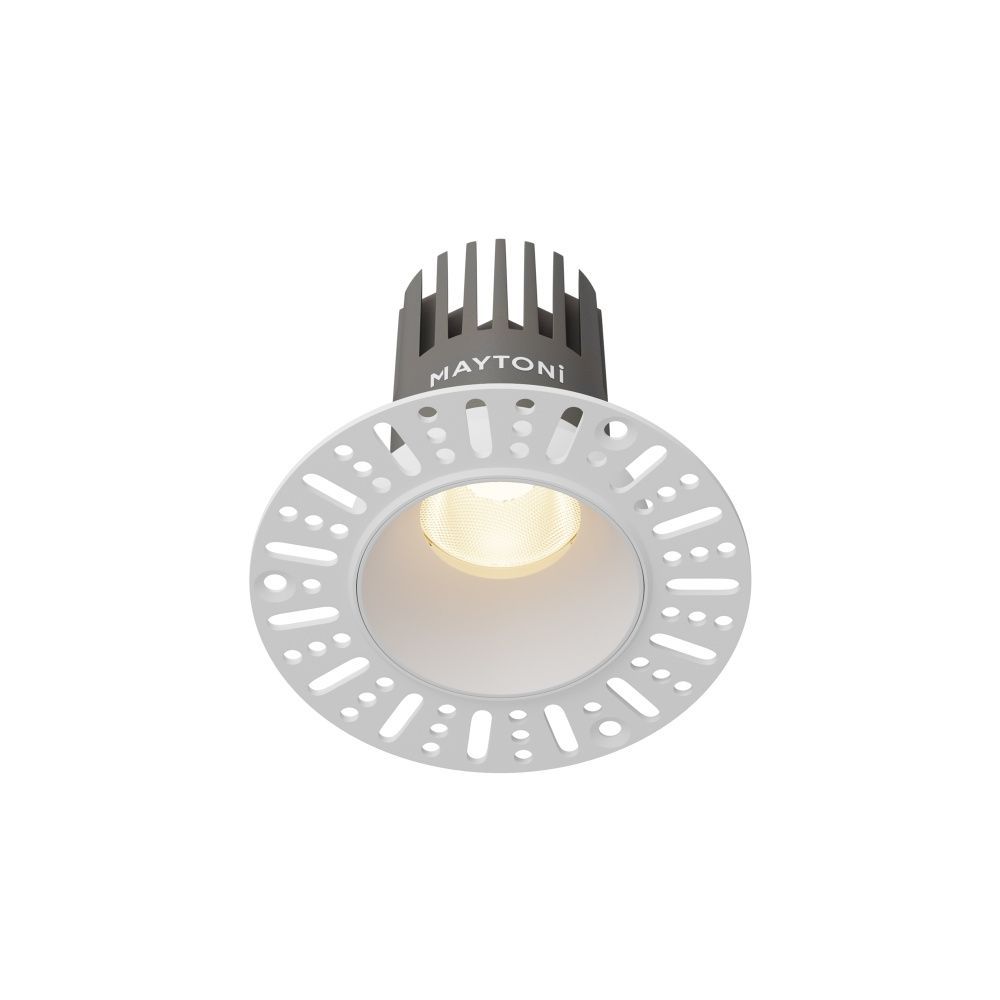 Встраиваемый светильник 9*8 см, вр 6 см, *LED*10W, 3000K, Maytoni Dip DL119-10W-3K-TRS-W, Белый