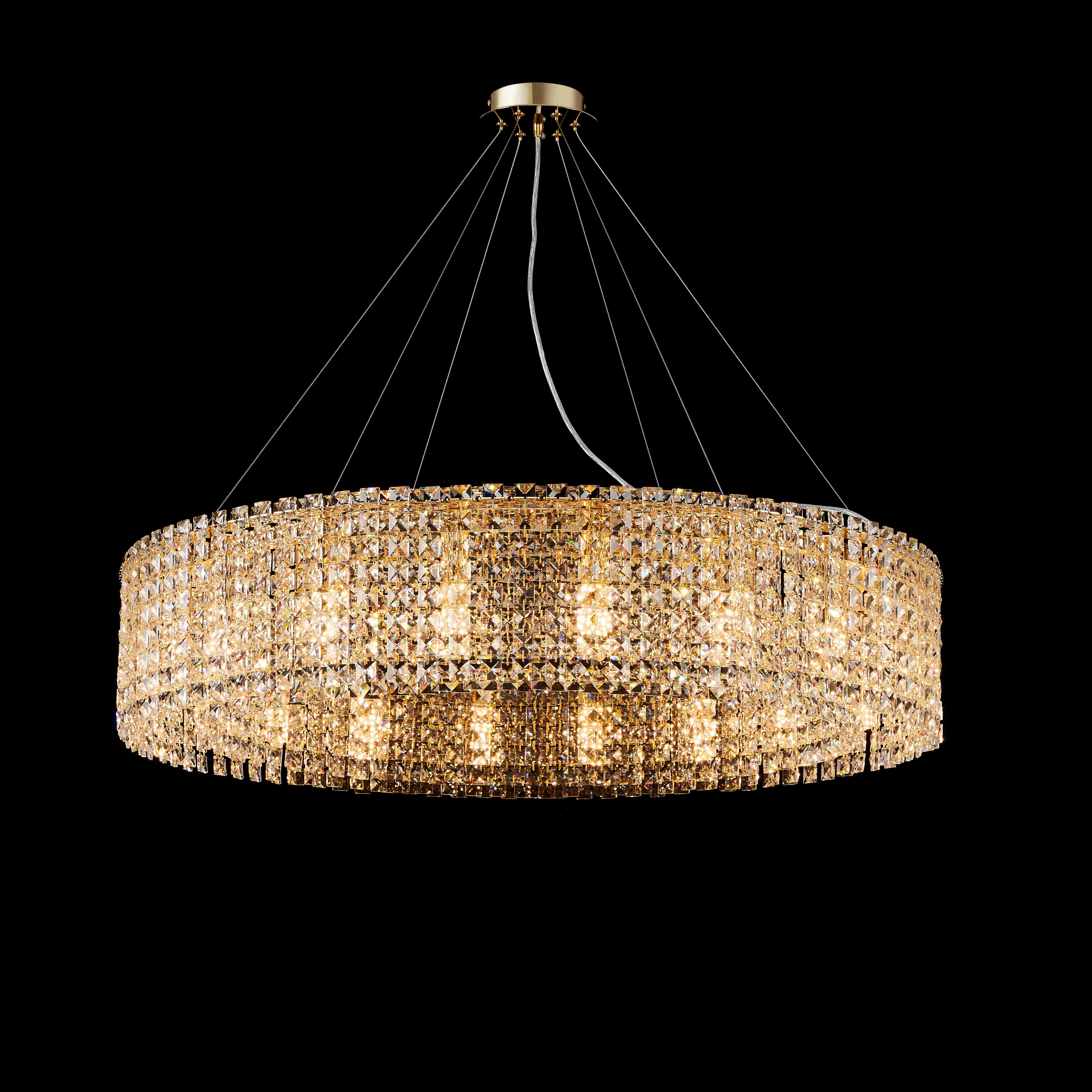 Люстра  1000*210, 18*E14, 40W NewRgy Cristallo NW039-ф1000*H210 H GOLD, H GOLD