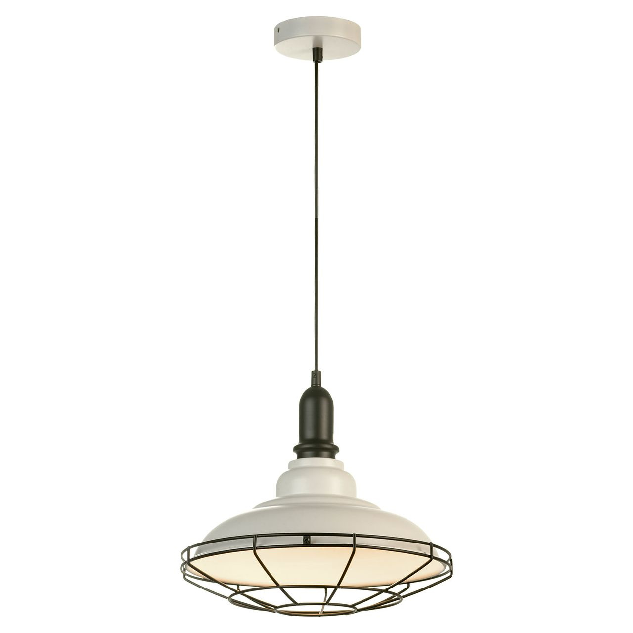Подвесной светильник Lussole GRLSP-9848, диаметр 25 см, черный-белый