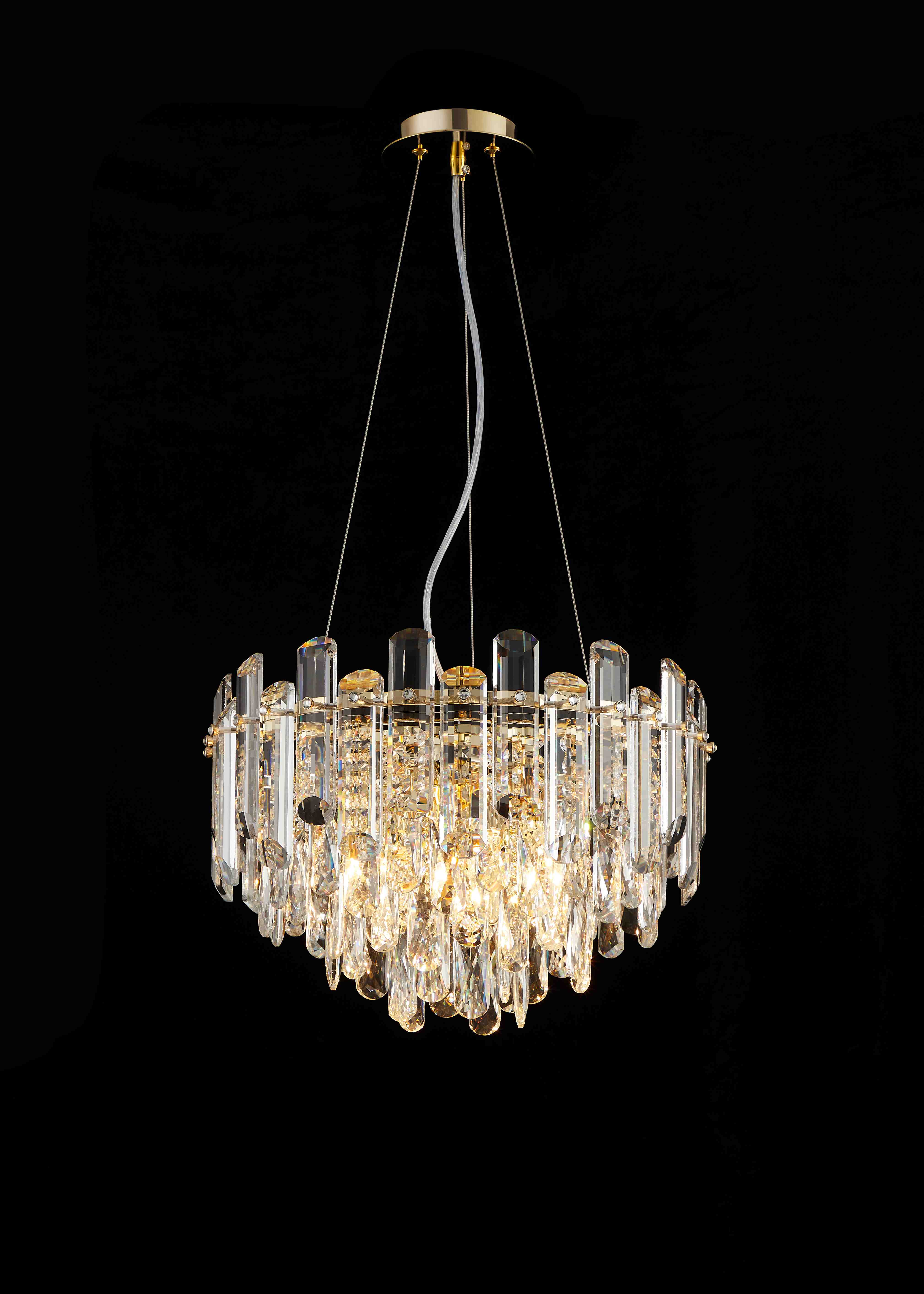 Люстра 400*290, 6*E14, 40W NewRgy Cristallo NW076-ф400*H290 H GOLD, H GOLD