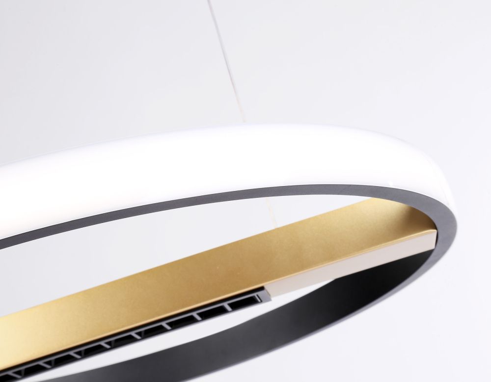 Подвесной светодиодный светильник с пультом управления **4-100 см, **W, 3000-6400K, Ambrella Light Comfort FL51489, черный, золото