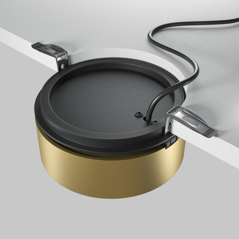 Встраиваемый светильник 12*12*6,6 см LED, 18W, 3000К, Maytoni Technical ONDA DL024-18W3K-BMG золото матовое