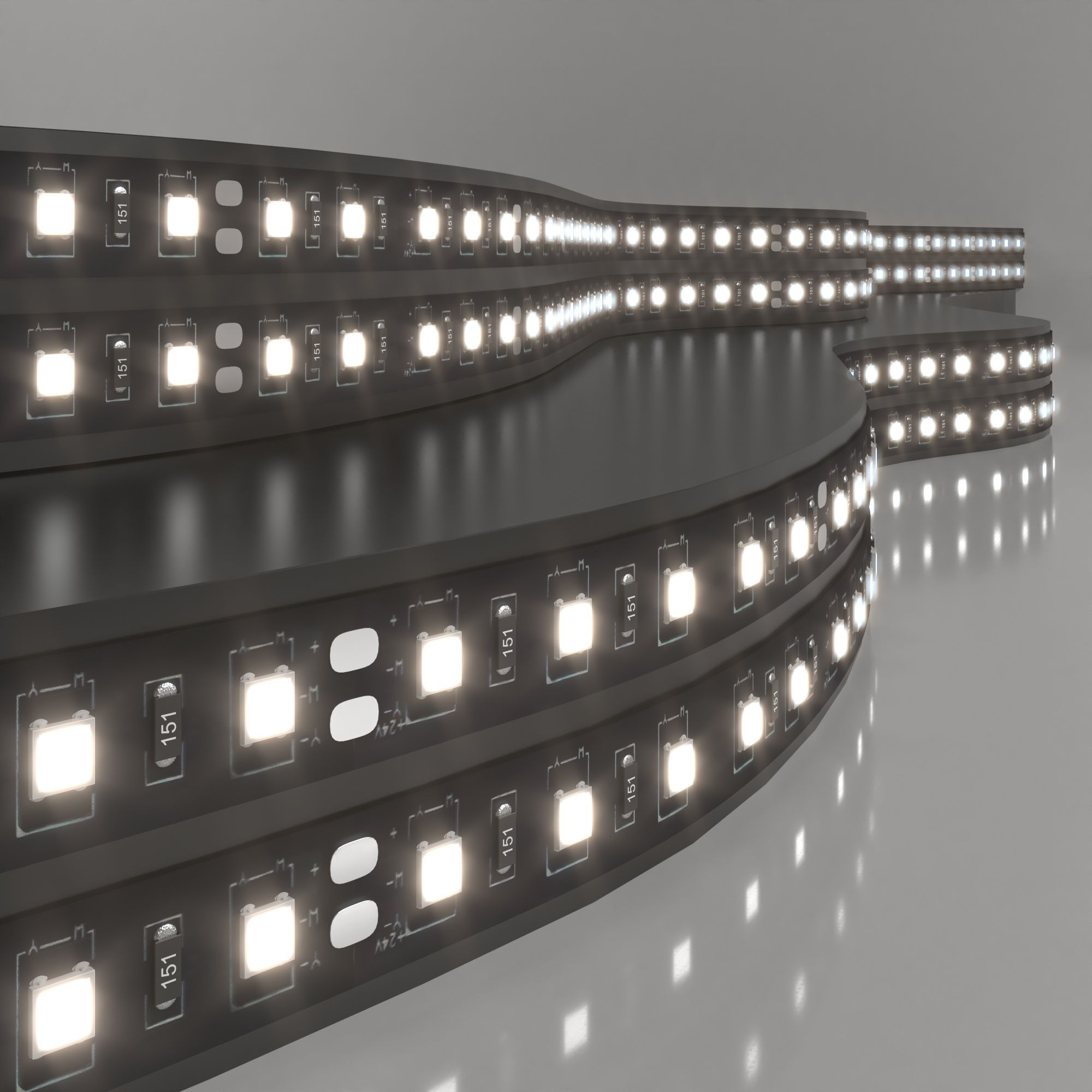 Светодиодная лента Лента светодиодная 24V 14,4W 60Led 5050 IP20 дневной белый, Black, 5м Elektrostandard