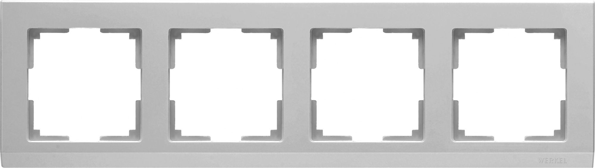 WL04-Frame-04 /Рамка на 4 поста (серебряный), 4690389063718