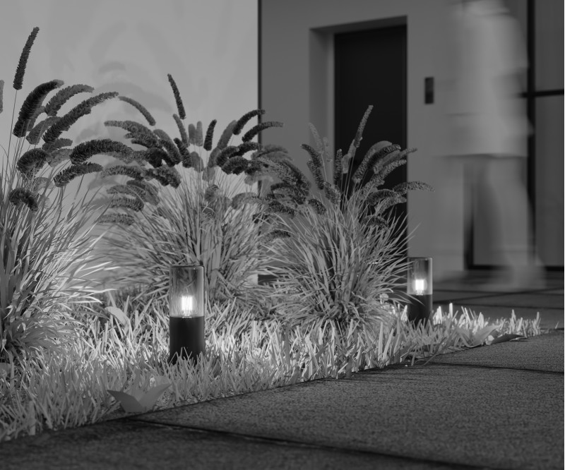 Садово-парковый светильник 8*25 см, 1*E27, 60W, Maytoni Amas O432FL-01GF серый