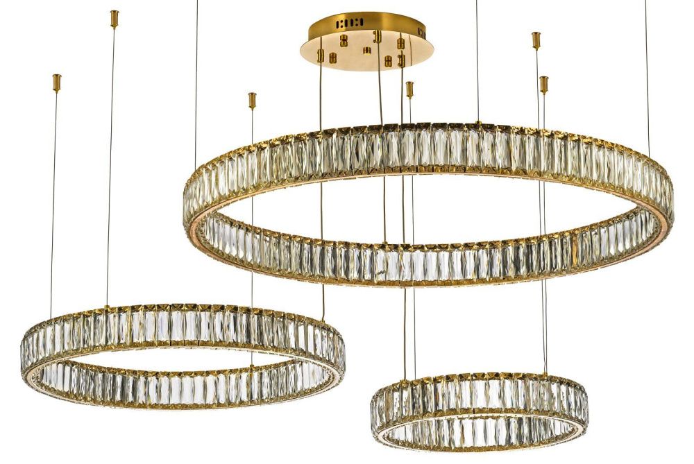 Подвесной светильник ** см, Led лента*LED*152W, 3200/6000K, Dio D`arte Caneva Caneva L 1.5.80+60+40.100 G, золотой