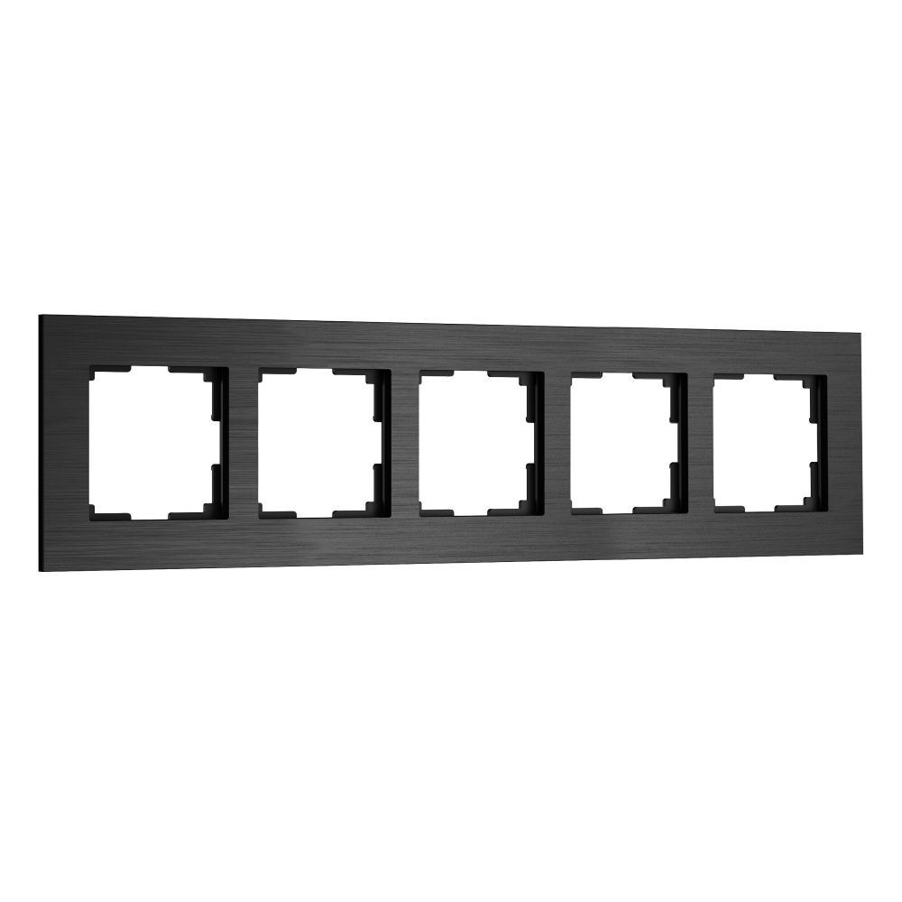 W0053508 Рамка на 5 постов  AluMax, черный алюминий Werkel, 4690389214325